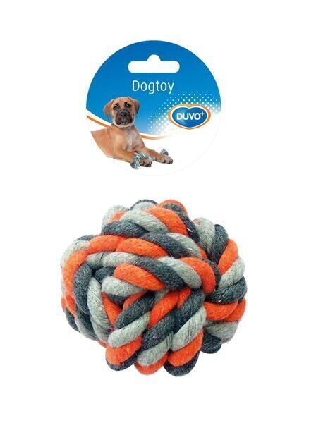 Duvo+ nöörlelu sõlmitud pall 8 cm, hall/oranz hind ja info | Mänguasjad koertele | kaup24.ee
