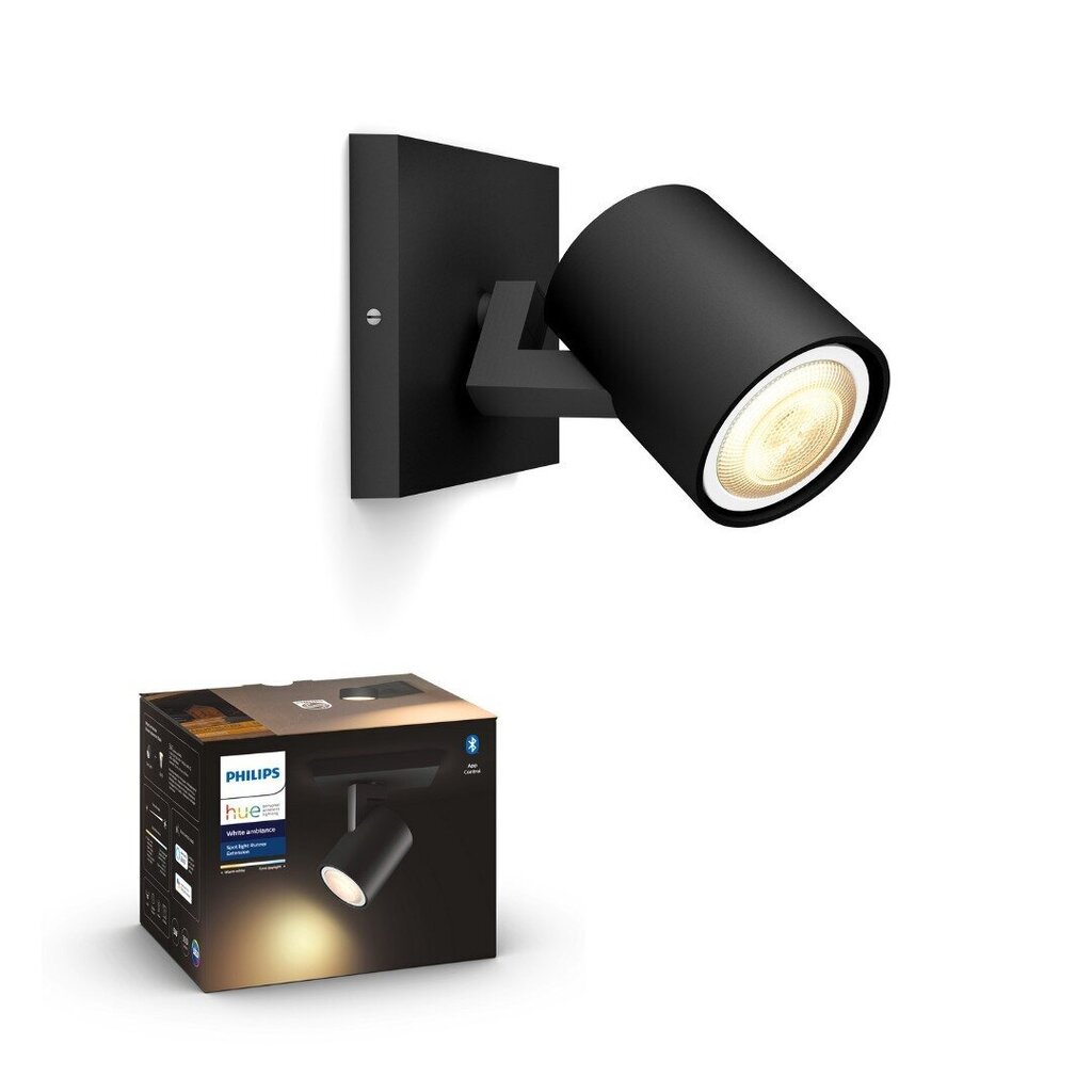 Philips Hue - Runner Hue spot single Black - White Ambiance - Bluetooth hind ja info | Süvistatavad ja LED valgustid | kaup24.ee