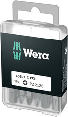 Насадки Wera 855/1 DIY-box Standard 10 шт., PZ 1x25 мм цена и информация | Механические инструменты | kaup24.ee