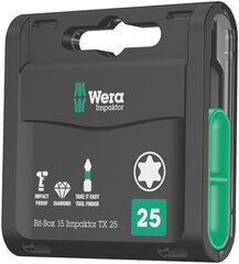 Wera Bit-Box 15 Impaktor otsakud 15tk, TORX T20 x 25mm hind ja info | Käsitööriistad | kaup24.ee