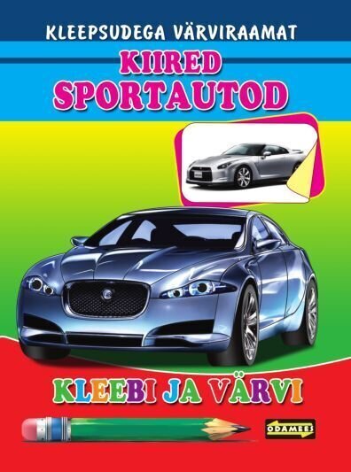 Kiired sportautod. Kleebi ja värvi hind ja info | Värviraamatud | kaup24.ee