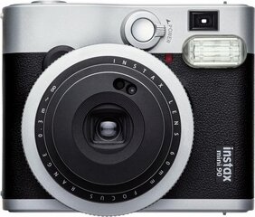 <p>Instax mini 90 - классика в новом формате<br />
Камера instax mini 90 имеет расширенные функции, которые привлекали любителей фотографии в традиционных аналоговых камерах. Среди этих функций длинная и двойная экспозиция, а также дополнительные возможности по захвату света. В модели instax mini 90, созданной в рамках концепции «NEO CLASSIC», также предусмотрены такие новые возможности, как макрорежим и высокопроизводительная вспышка, что делает эту камеру подходящей для любого фотографа.<br />
<br />
Для творческих личностей. В Instax Mini 90 есть разнообразные режимы: например, можно совместить два кадра, сделанные с разной экспозицией, создав тем самым очень необычный снимок. А при использовании длинной экспозиции можно запечатлеть красивейшие ночные пейзажи и полосы света: в этом случае затвор будет оставаться открытым не более 10 секунд. Функция Дети поможет сделать удачный кадр маленького непоседы<br />
<br />
Выгодная подборка режимов. Для редактирования светового баланса Instax Mini 90 предлагает функцию Управление яркостью. Затемнить или сделать изображение светлее теперь можно одним нажатием. А для любителей крупных планов существует режим макросъемки.<br />
<br />
Комфорт в использовании. Эргономичность камеры – большой плюс, ведь с Mini 90 так просто и удобно работать: можно переключать режимы, не отрываясь от видоискателя. И в любой поездке фотоаппарат всегда будет под рукой, так как размер и вес (113,4х91,9х57,2 мм при весе 296 г без батареи и пленки) позволяют носить его даже в небольшой дамской сумочке.</p>
 цена и информация | Фотоаппараты мгновенной печати | kaup24.ee