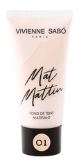 Vivienne Sabo Mattifying foundation Matifiant Mat Mattin jumestuskreem, 01 Ivory цена и информация | Пудры, базы под макияж | kaup24.ee