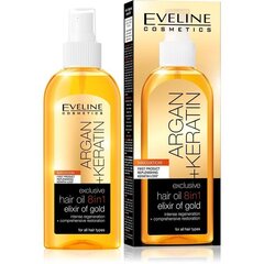 Eveline Cosmetics argaaniaõli ja keratiiniga juukseõli 150 ml hind ja info | Maskid, õlid, seerumid | kaup24.ee