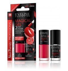 Eveline Cosmetics Nail Therapy Magical Gel geel-efektiga küünelakk nr. 07 punane 2x5 ml цена и информация | Лаки для ногтей, укрепители для ногтей | kaup24.ee