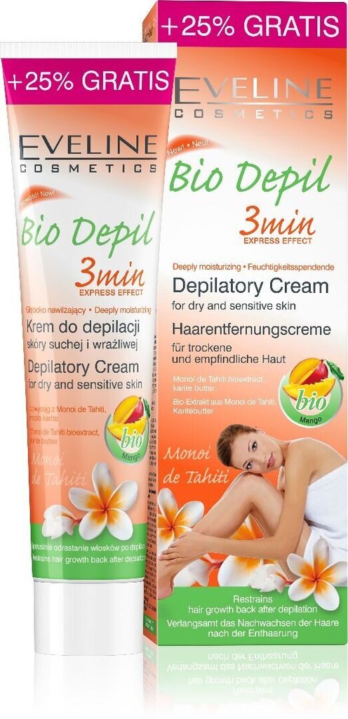 Depileerimiskreem mangoga Eveline Cosmetics Bio Depil 125 ml цена и информация | Depileerimisvahendid | kaup24.ee