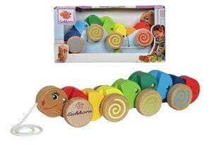 Eichhorn деревянная игрушка на колесах, гусеница	 цена и информация | Игрушки для малышей | kaup24.ee