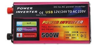 DC в AC преобразователи напряжения Powermax PMXPI01 12/24 В, 500 Вт цена и информация | Преобразователи, инверторы | kaup24.ee