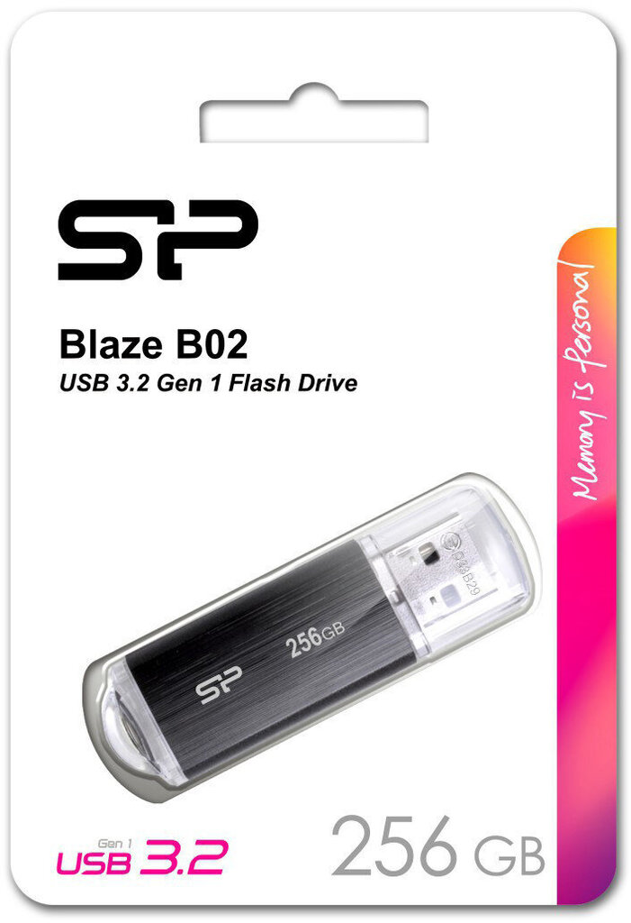 Silicon Power mälupulk 256GB Blaze B02, must hind ja info | Mälupulgad | kaup24.ee