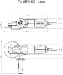 Угловая шлифовальная машина WEF 9-125, Metabo  цена и информация | Шлифовальные машины | kaup24.ee