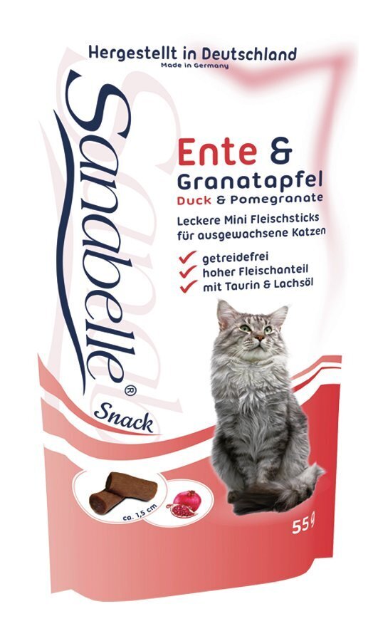Kuivtoit kassidele Sanabelle Adult Ostrich (jaanalinnu lihaga) 2kg + Snack Duck 55g hind ja info | Kuivtoit kassidele | kaup24.ee