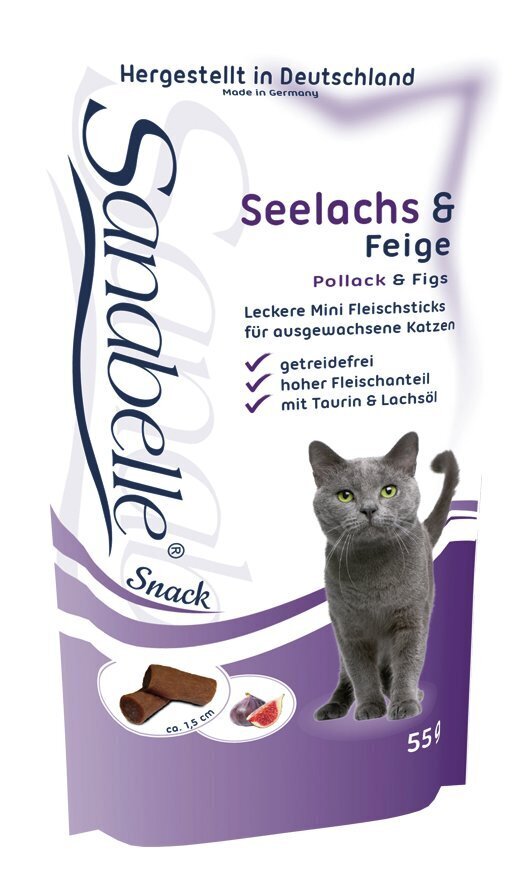 Kuivtoit kassidele Sanabelle Adult Ostrich (jaanalinnu lihaga) 2kg + Snack Pollack 55g hind ja info | Kuivtoit kassidele | kaup24.ee