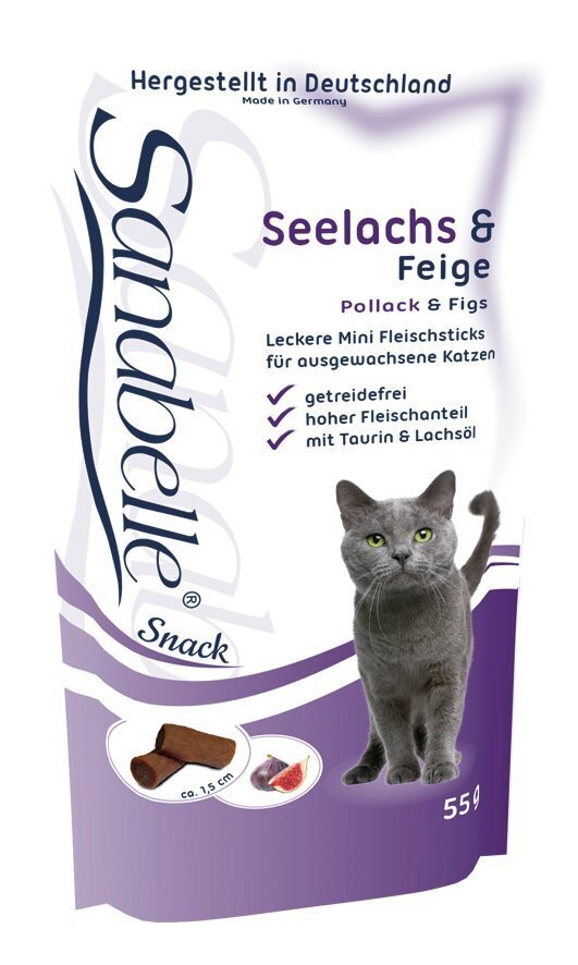 Kuivtoit kassidele Sanabelle Adult Ostrich (jaanalinnu lihaga) 2kg + 2 x Snack Pollack 55g hind ja info | Kuivtoit kassidele | kaup24.ee