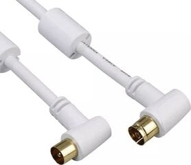 Позолоченный антенный кабель 90°, Hama / 1,5 м цена и информация | Кабели и провода | kaup24.ee