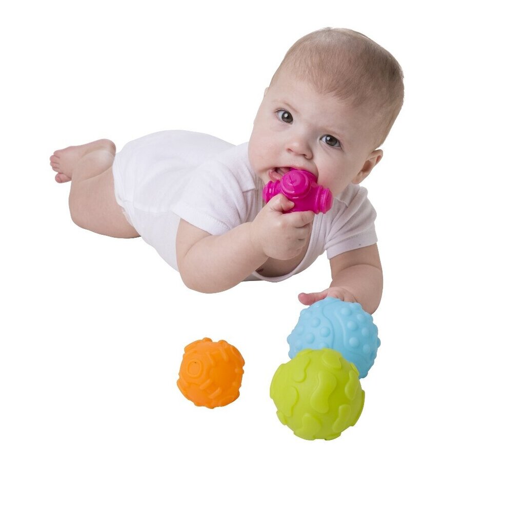 PLAYGRO tekstureeritud sensoorsed pallid, 4-pakk, 4087682 hind ja info | Imikute mänguasjad | kaup24.ee