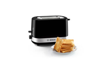 Bosch Toaster TAT7403 Power 800 W, Number of slots 2, Housing material Plastic, Black цена и информация | Тостеры | kaup24.ee