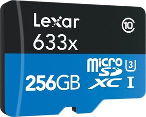 Lexar mälukaart microSDXC 256GB 633X V30 R95/W45 + adapter hind ja info | Lexar Mobiiltelefonid, foto-, videokaamerad | kaup24.ee