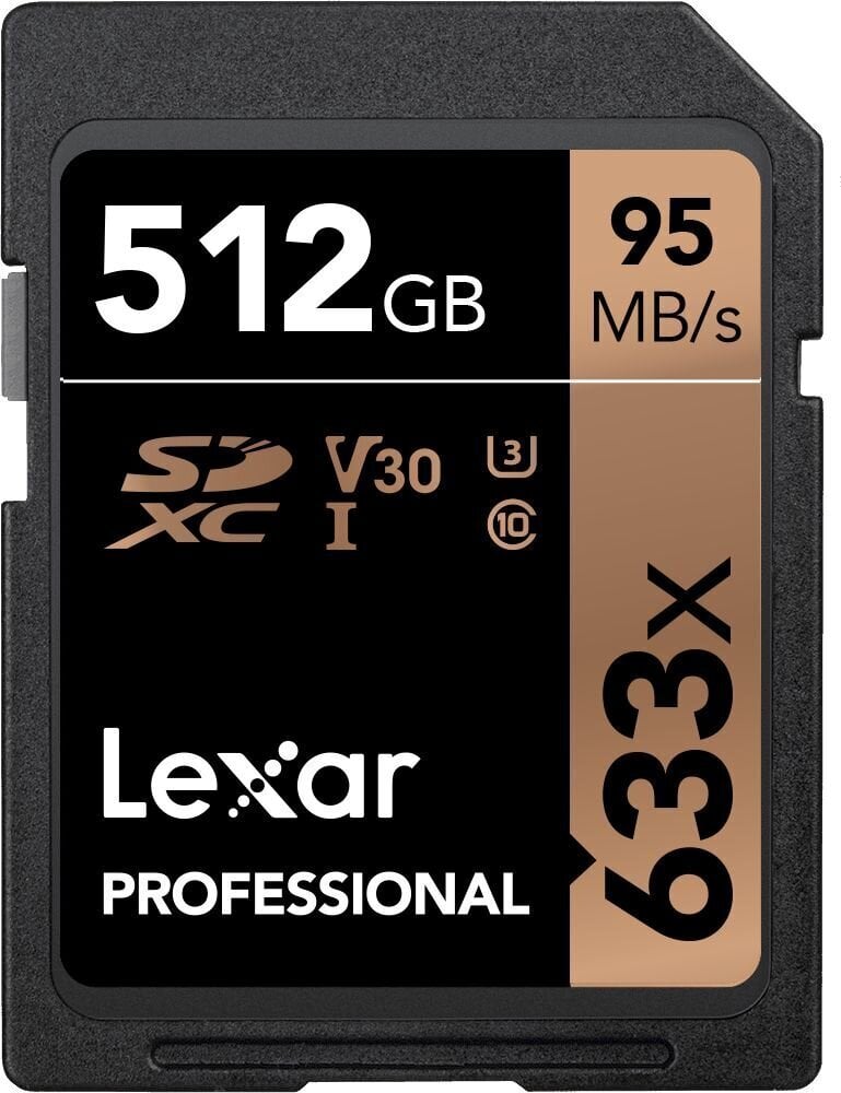 Lexar mälukaart SDXC 512GB Pro 633X UHS-I U1/U3 V30 R95/W45 hind ja info | Mobiiltelefonide mälukaardid | kaup24.ee