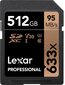 Lexar mälukaart SDXC 512GB Pro 633X UHS-I U1/U3 V30 R95/W45 hind ja info | Mobiiltelefonide mälukaardid | kaup24.ee