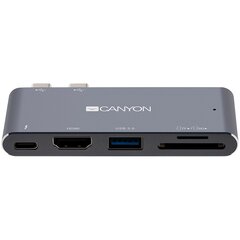 Canyon Multiport Docking Station, 100-240V, Output USB-C PD100W&USB-A 5V/1A цена и информация | Адаптеры и USB-hub | kaup24.ee