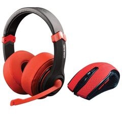 Mänguri kõrvaklapid Dragon War Combo Set: Gaming Headset and Mouse Wired - Red (PC) hind ja info | Kõrvaklapid | kaup24.ee
