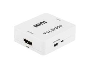 Cabletech Адаптер для Преобразования сигнала VGA  (+ Аудио) на  HDMI Белый цена и информация | Адаптеры и USB-hub | kaup24.ee