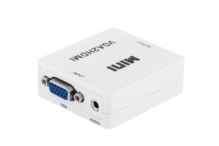 Cabletech Adapter to Transfer VGA (+Audio) to HDMI White hind ja info | USB jagajad, adapterid | kaup24.ee