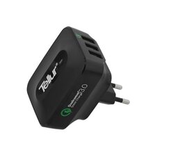 Tellur AC charger QC 3.0, 3xUSB ports (1 port QC 3.0 & 2 USB port 2.4A), Black цена и информация | Зарядные устройства для телефонов | kaup24.ee