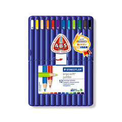 Цветные карандаши в пластиковой коробке ErgoSoft Jumbo Staedtler/5, 12 цветов цена и информация | Принадлежности для рисования, лепки | kaup24.ee