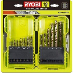 HSS puuride komplekt (19tk.) RAK19HHS2 5132004390 RYOBI цена и информация | Механические инструменты | kaup24.ee