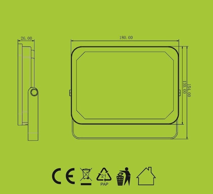 LED väliprožektor GR-FL-20W, valge цена и информация | Aia- ja õuevalgustid | kaup24.ee