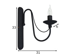 Настенный светильник Roza, черный цена и информация | Настенные светильники | kaup24.ee