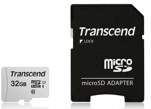 MEMORY MICRO SDHC 32GB W/ADAPT/C10 TS32GUSD300S-A TRANSCEND цена и информация | Карты памяти | kaup24.ee