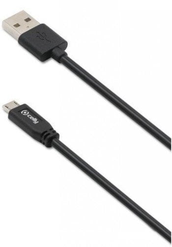 USB andmekaabel Micro USB Celly 3 m, must hind ja info | Mobiiltelefonide laadijad | kaup24.ee