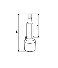 Padrun hex 1/2'' H7, 100mm цена и информация | Механические инструменты | kaup24.ee