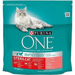 ONE kuiv steril.kassile lõhe 1.5kg цена и информация | Сухой корм для кошек | kaup24.ee