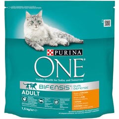 Purina ONE kuiv kassitoit kana- riisiga, 1.5 kg hind ja info | Kuivtoit kassidele | kaup24.ee