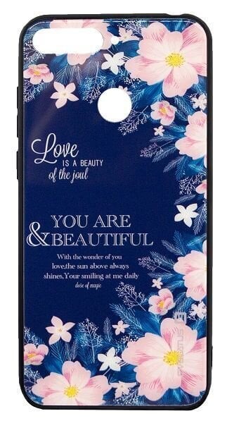 Tagakaaned Evelatus    Huawei    Y6 2018 Picture Glass Case    Flower Power
