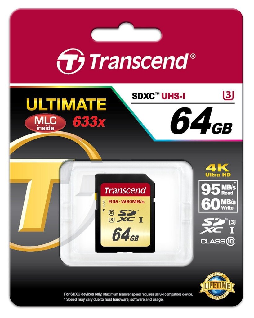 Mälukaart Transcend 64GB SDXC UHS-I U3 10 klass hind ja info | Fotoaparaatide mälukaardid | kaup24.ee