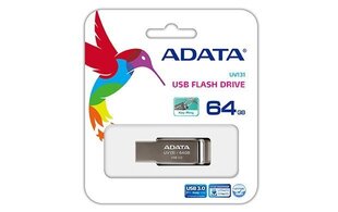 Флеш-накопитель A-data UV131 64GГБ, USB 3.0, черный цена и информация | USB накопители | kaup24.ee