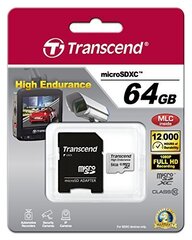 Mälukaart Transcend 64GB microSDXC 10 klass + SD adapter цена и информация | Карты памяти | kaup24.ee