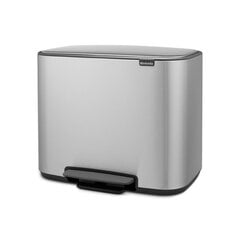 Brabantia Мусорный Мусорный бак с педалью Bo, 11 + 23 л - Matt Steel Fingerprint Proof цена и информация | Мусорные баки | kaup24.ee