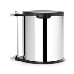 Brabantia Мусорный бак с крышкой, 15Л - Brilliant Steel цена и информация | Мусорные баки | kaup24.ee