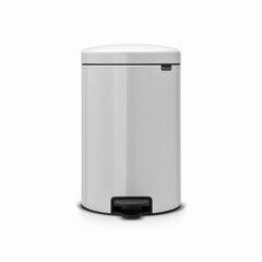 Brabantia NewIcon pedaaliga prügikast 12L, metall ämbriga, valge цена и информация | Мусорные баки | kaup24.ee