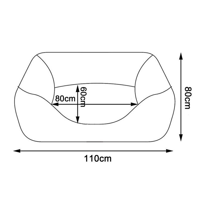 2in1 pesa lemmikloomale, 110 x 80 cm, hall hind ja info | Pesad, padjad | kaup24.ee