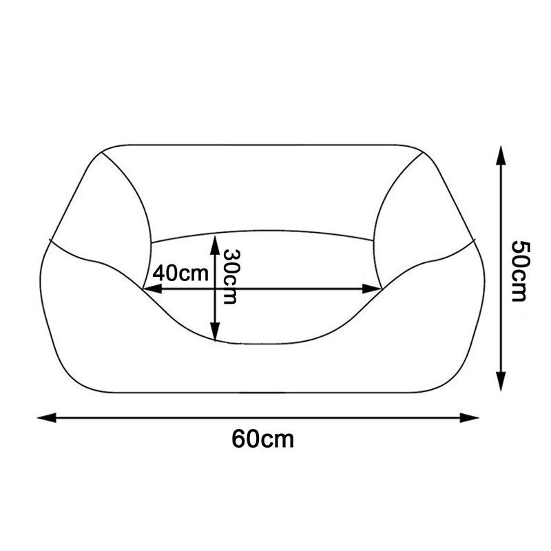 2in1 pesa lemmikloomale, 60 x 50 cm, hall hind ja info | Pesad, padjad | kaup24.ee