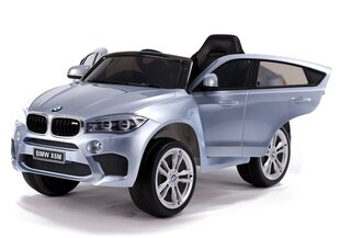 Elektriline maastur lastele BMW X6M, värvitud hõbedane hind ja info | Laste elektriautod | kaup24.ee