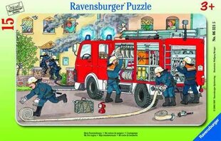 Ravensburger plaatpuzzle 15 tk Tuletõrjeauto hind ja info | Pusled | kaup24.ee