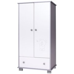 Drewex шкаф для одежды Mõmmi, цвет: серебристо-белый цена и информация | Детские шкафы | kaup24.ee