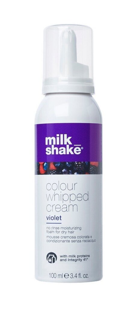 Milkshake COLOUR WHIPPED CREAM Juustesse jäetav kaitsev hooldusvaht kõikidele juuksetüüpidele 100 ml, Violet hind ja info | Juuksevärvid | kaup24.ee